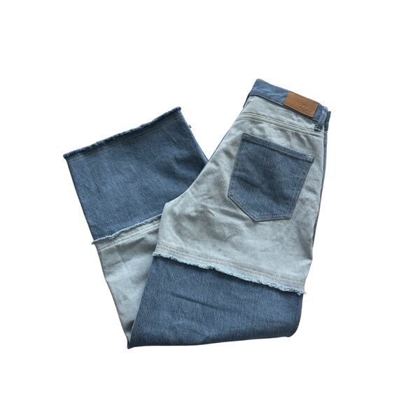 Rails The Getty Crop Patchwork Light Indigo Blue Jeans Size 27 - Picture 9 of 9